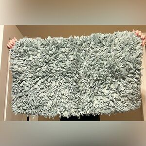 Shaggy light turquoise/ grayish indoor small rug